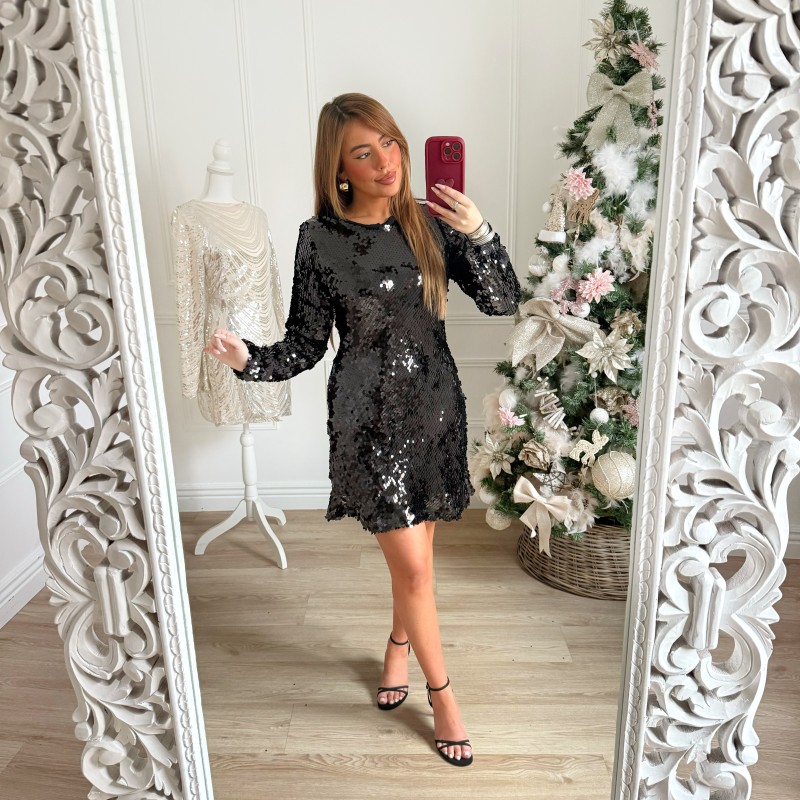 ROBE SEQUINS BLACK