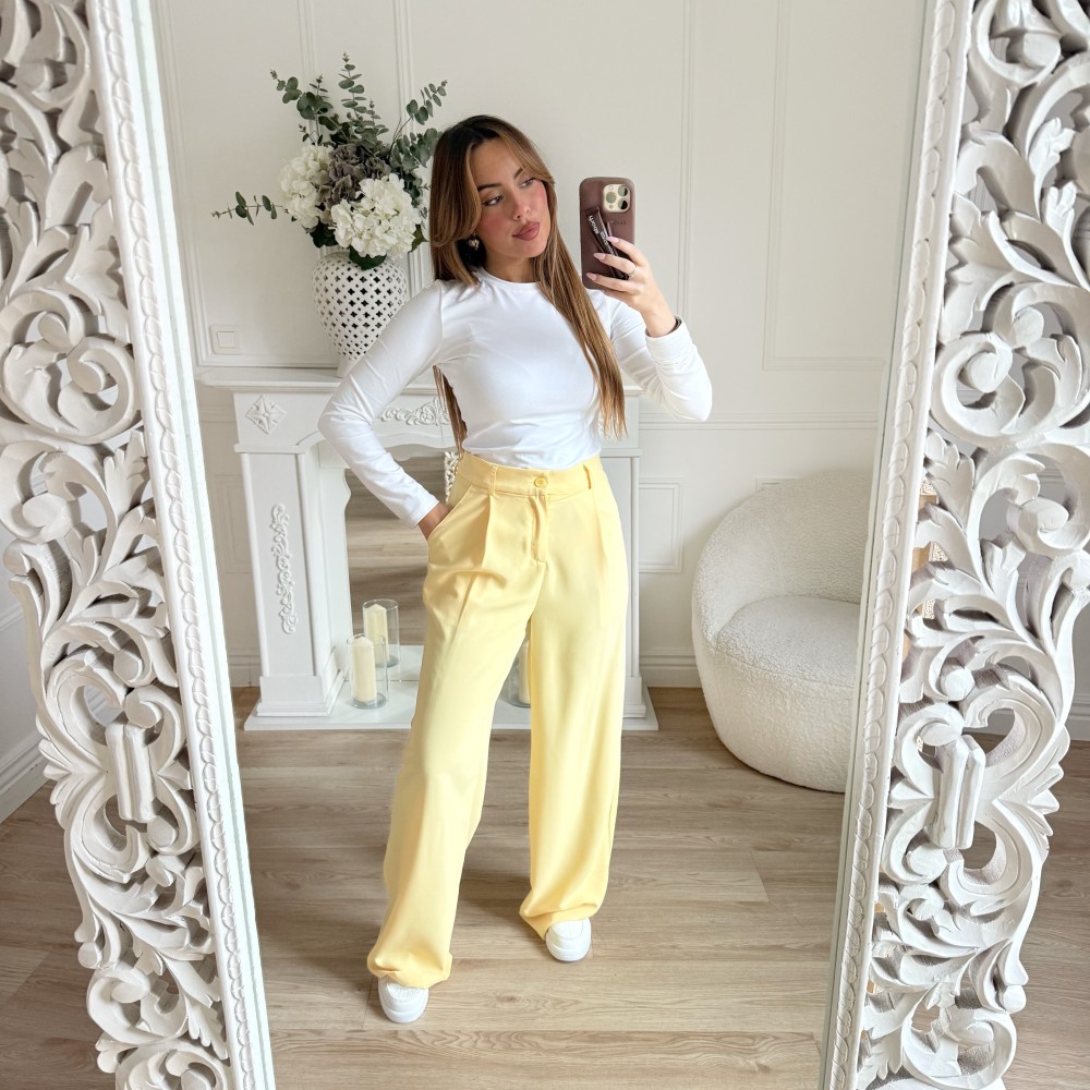 BLAZER MI LONG JAUNE PASTEL