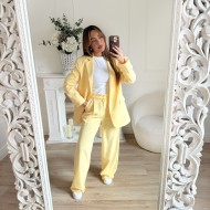 BLAZER MI LONG JAUNE PASTEL