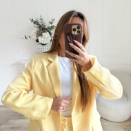 BLAZER MI LONG JAUNE PASTEL