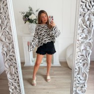 SHORT EN JEAN BLACK FRANGES SHORT EN JEAN BLACK FRANGES