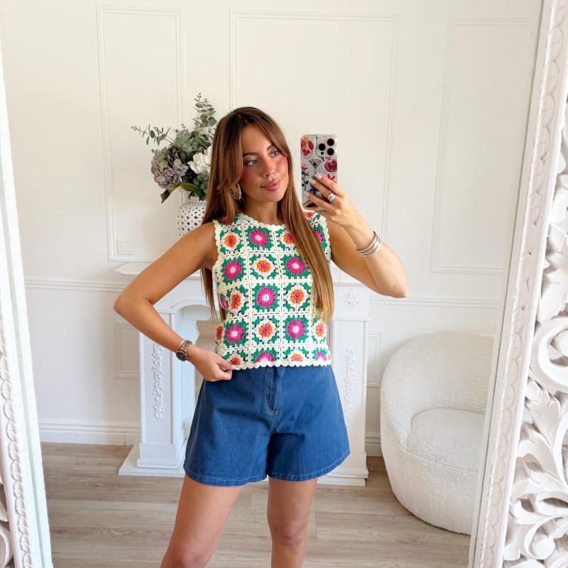 SHORT EN JEAN BRUT