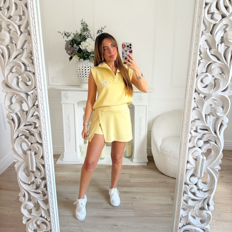 JUPE SHORT JAUNE BEURRE JUPE SHORT JAUNE BEURRE
