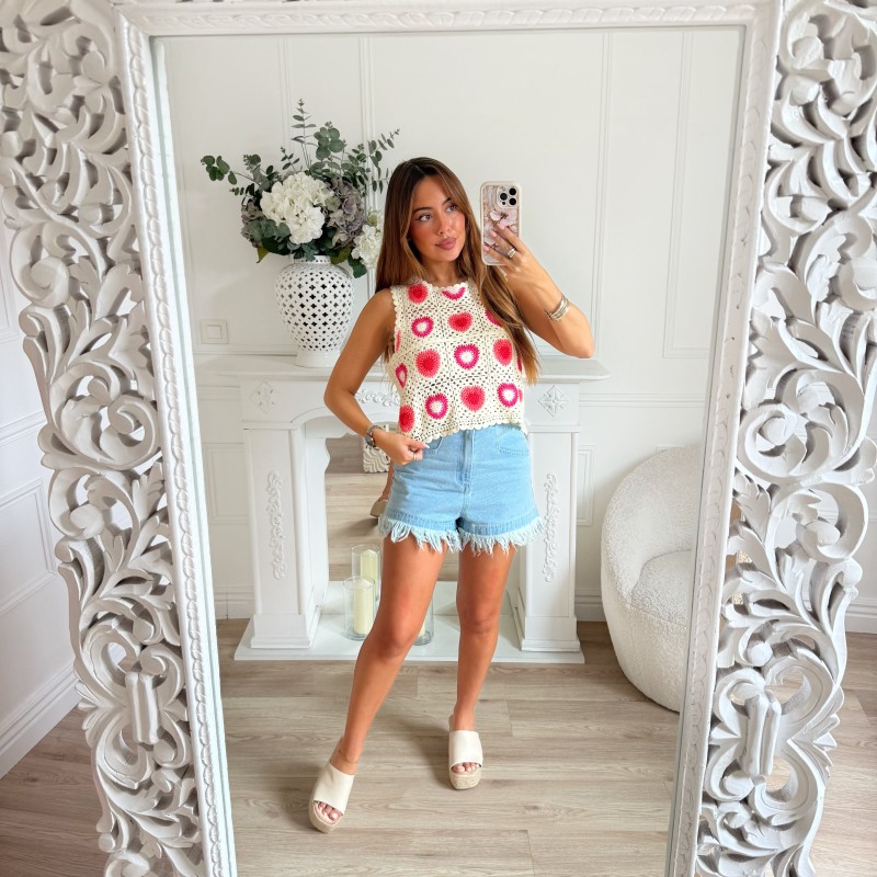 SHORT EN JEAN CLAIR DESTROY SHORT EN JEAN CLAIR DESTROY