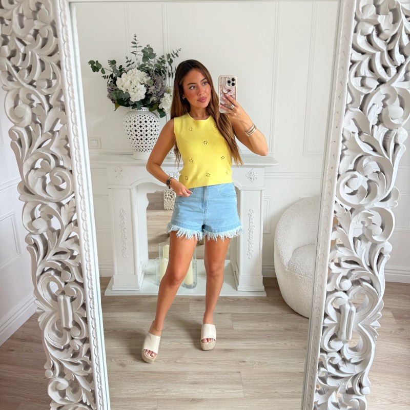 SHORT EN JEAN CLAIR DESTROY SHORT EN JEAN CLAIR DESTROY