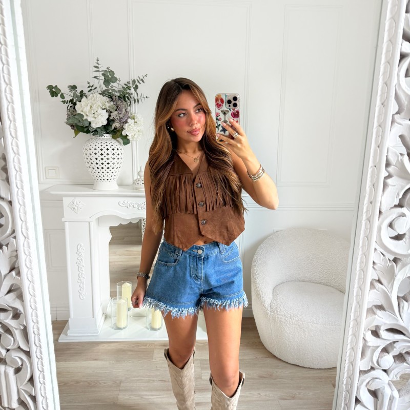 BOLERO FRANGES DAIM