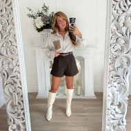 SHORT CHOCO AVEC CEINTURE SHORT CHOCO AVEC CEINTURE