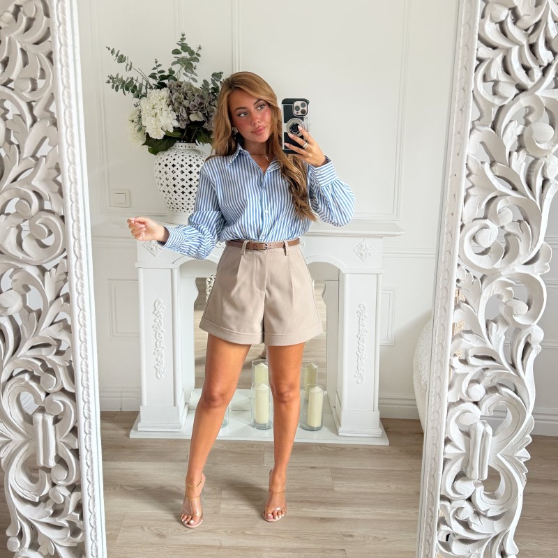 SHORT NUDE  AVEC CEINTURE