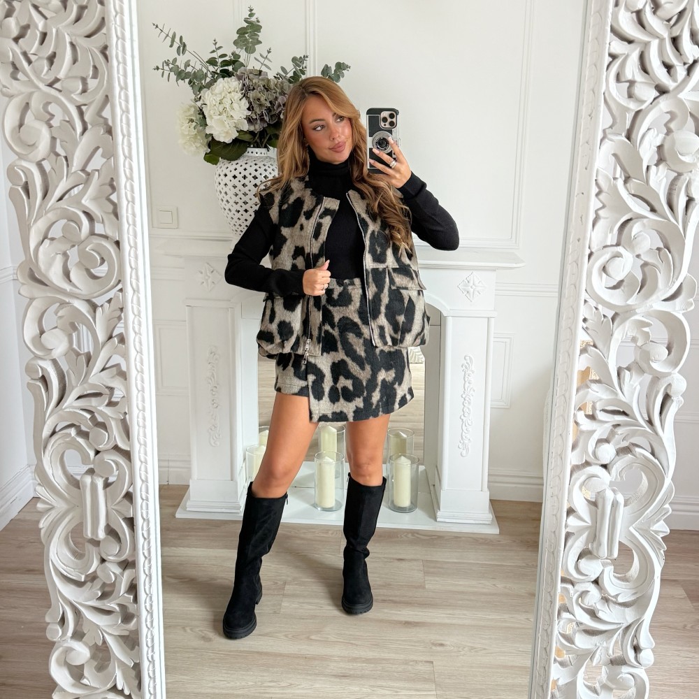 JUPE SHORT LEOPARD JUPE SHORT LEOPARD