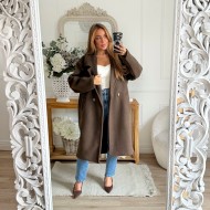 LONG MANTEAU OVERSIZE CHOCO