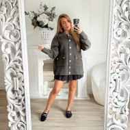 GILET OFFICIER TAUPE BOUTONS GOLD