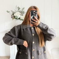 GILET OFFICIER TAUPE BOUTONS GOLD