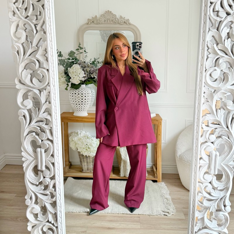 ENSEMBLE SMOKING OVERSIZE BURGUNDY