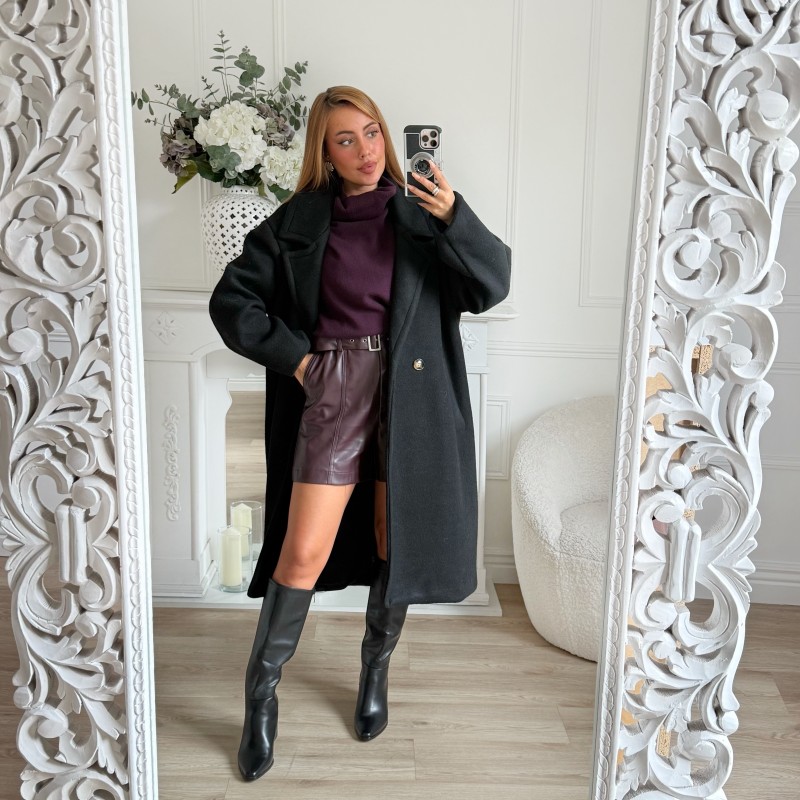 SHORT SIMILI CUIR PRUNE SHORT SIMILI CUIR PRUNE