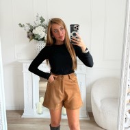 SHORT EN DAIM CLOUTÉ CAMEL SHORT EN DAIM CLOUTÉ CAMEL