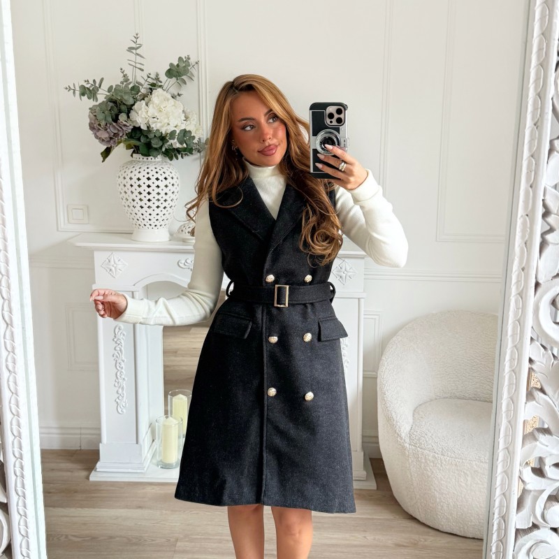 ROBE OFFICIER GRIS ANTHRACITE