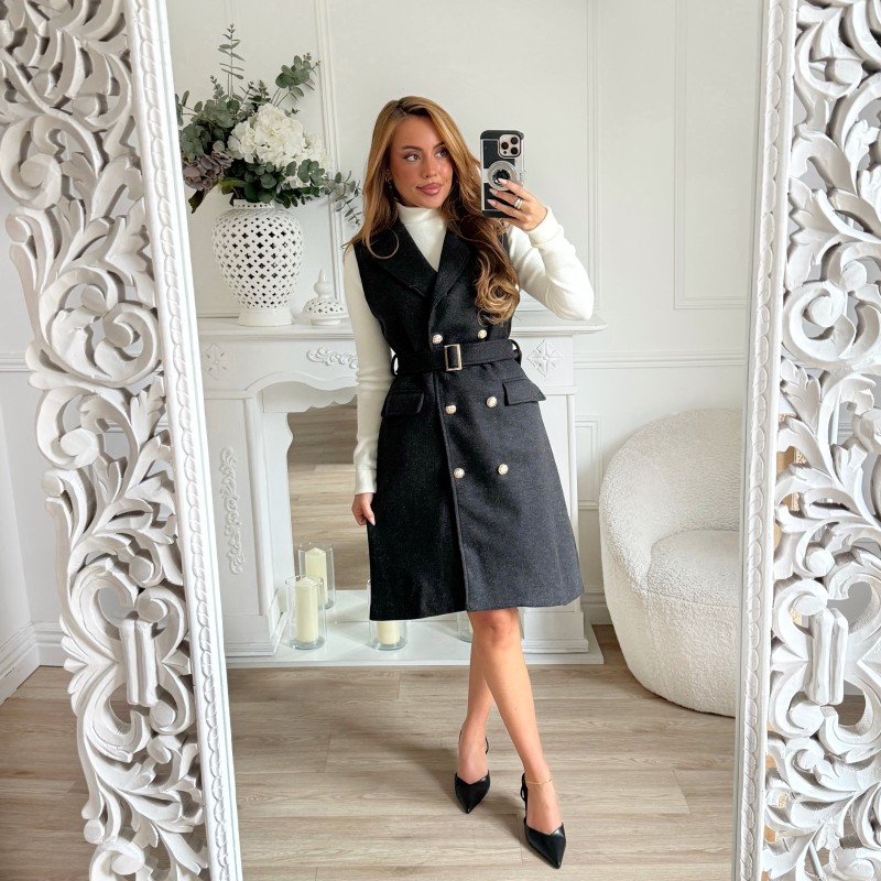 ROBE OFFICIER GRIS ANTHRACITE