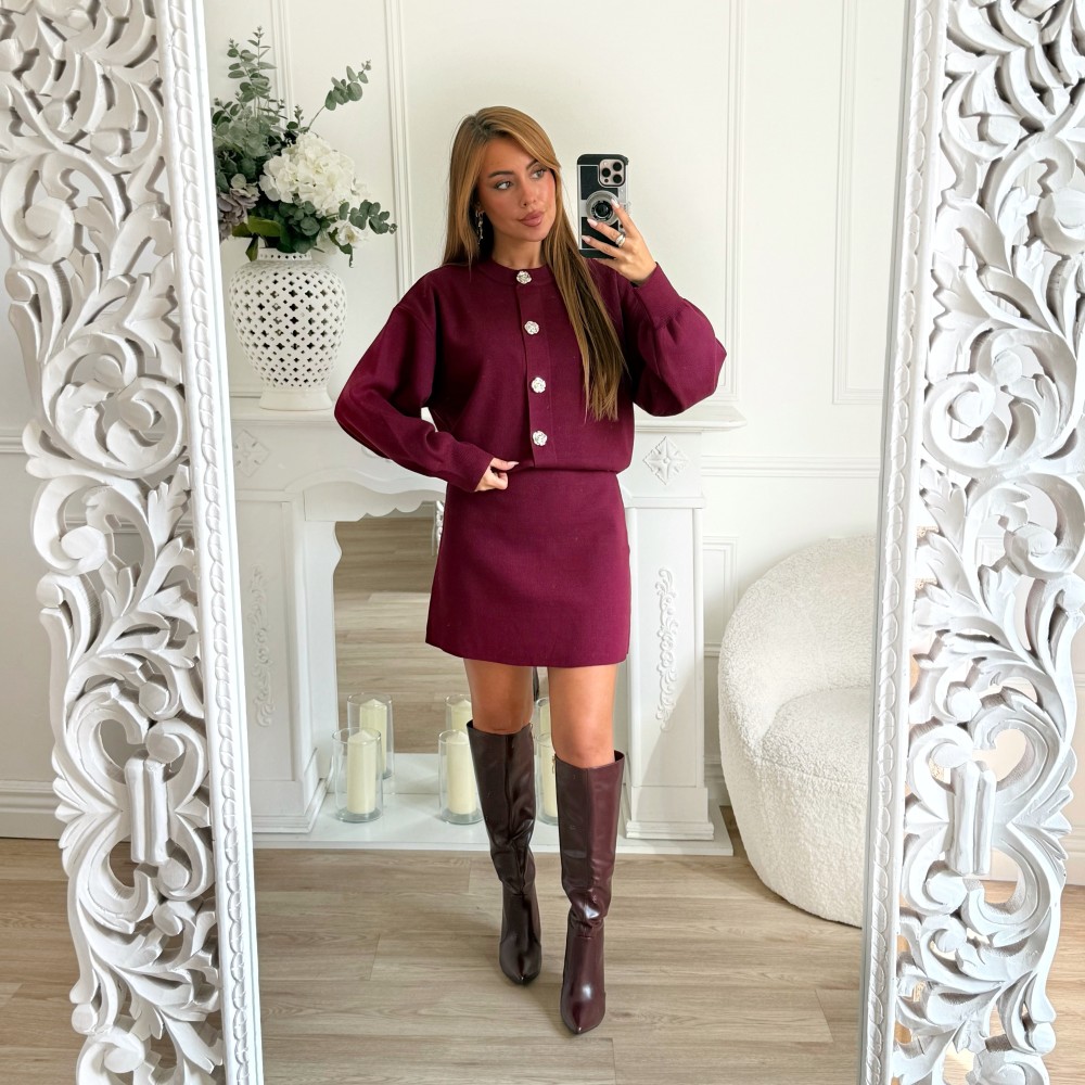BOTTES SIMILI CUIR BURGUNDY