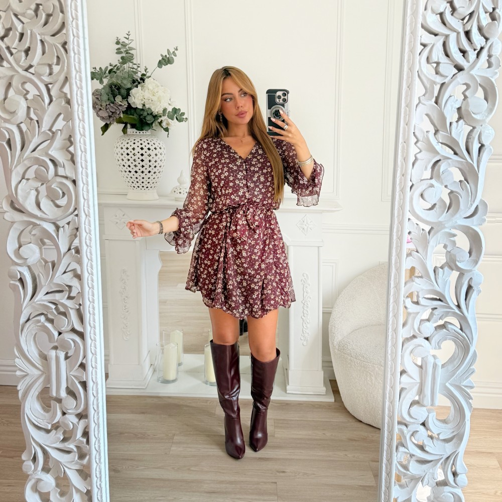 BOTTES SIMILI CUIR BURGUNDY