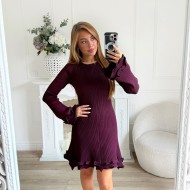 ROBE COTELÉE PRUNE