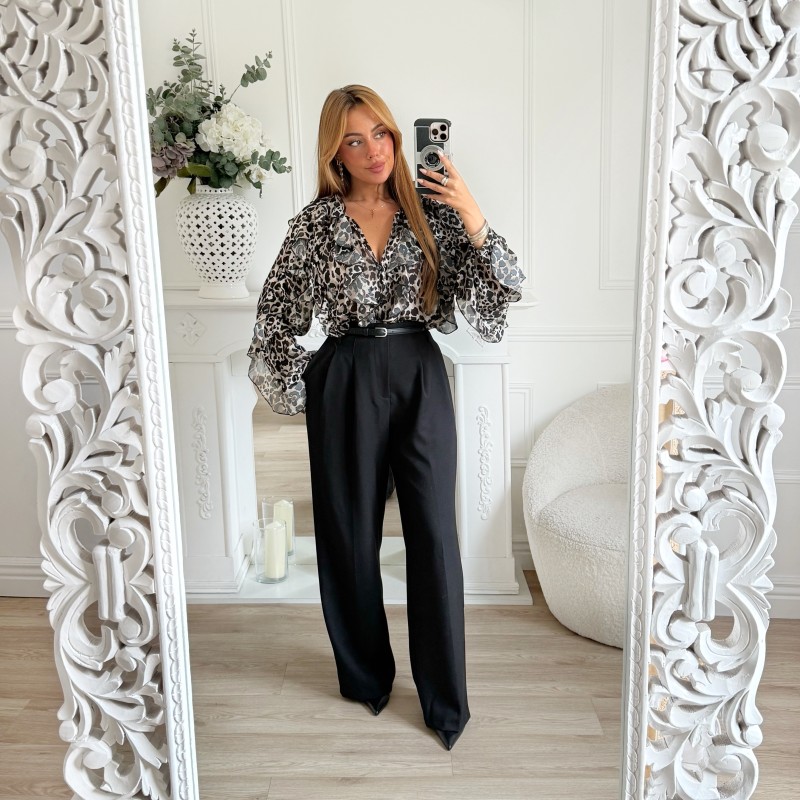 PANTALON TAILLEUR AVEC CEINTURE CUIR