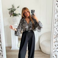 BLOUSE VOLANTS LEOPARD