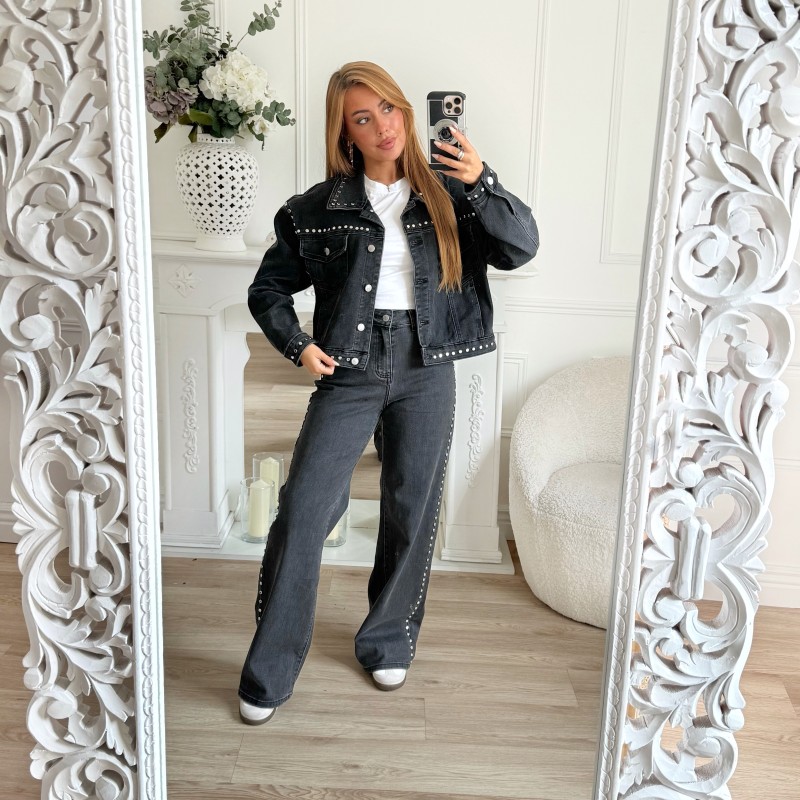 VESTE EN JEAN CLOUTÉ