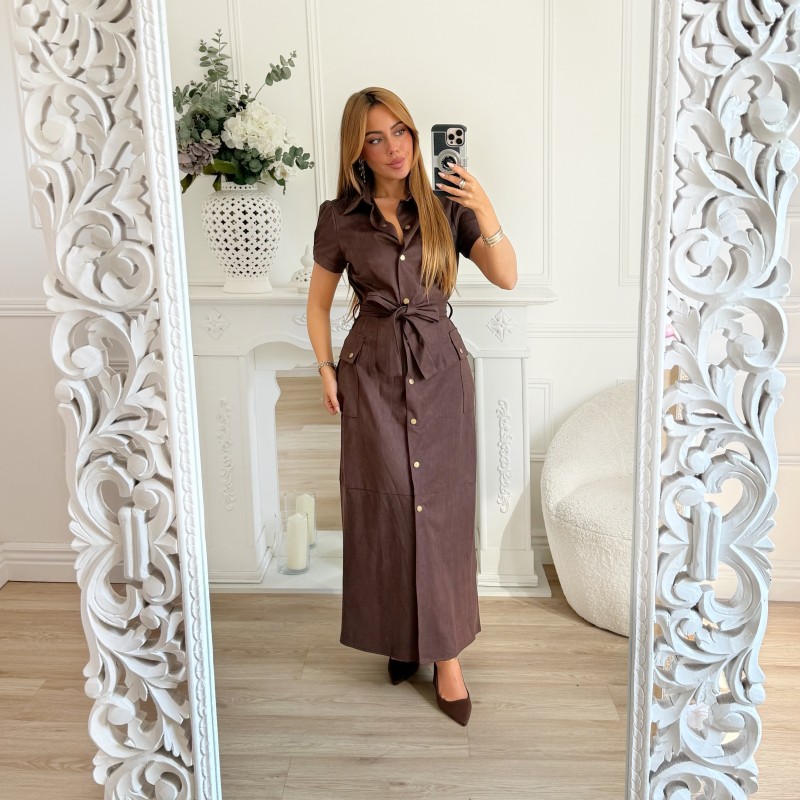 LONGUE ROBE DAIM CHOCO ** PREMIUM