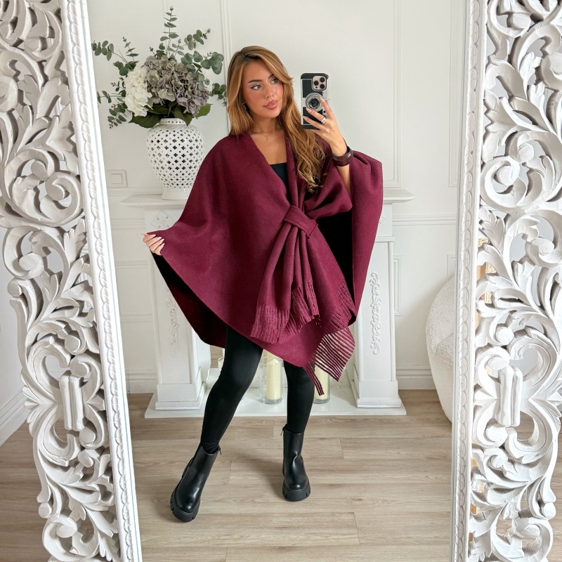 PONCHO NOEUD BURGUNDY
