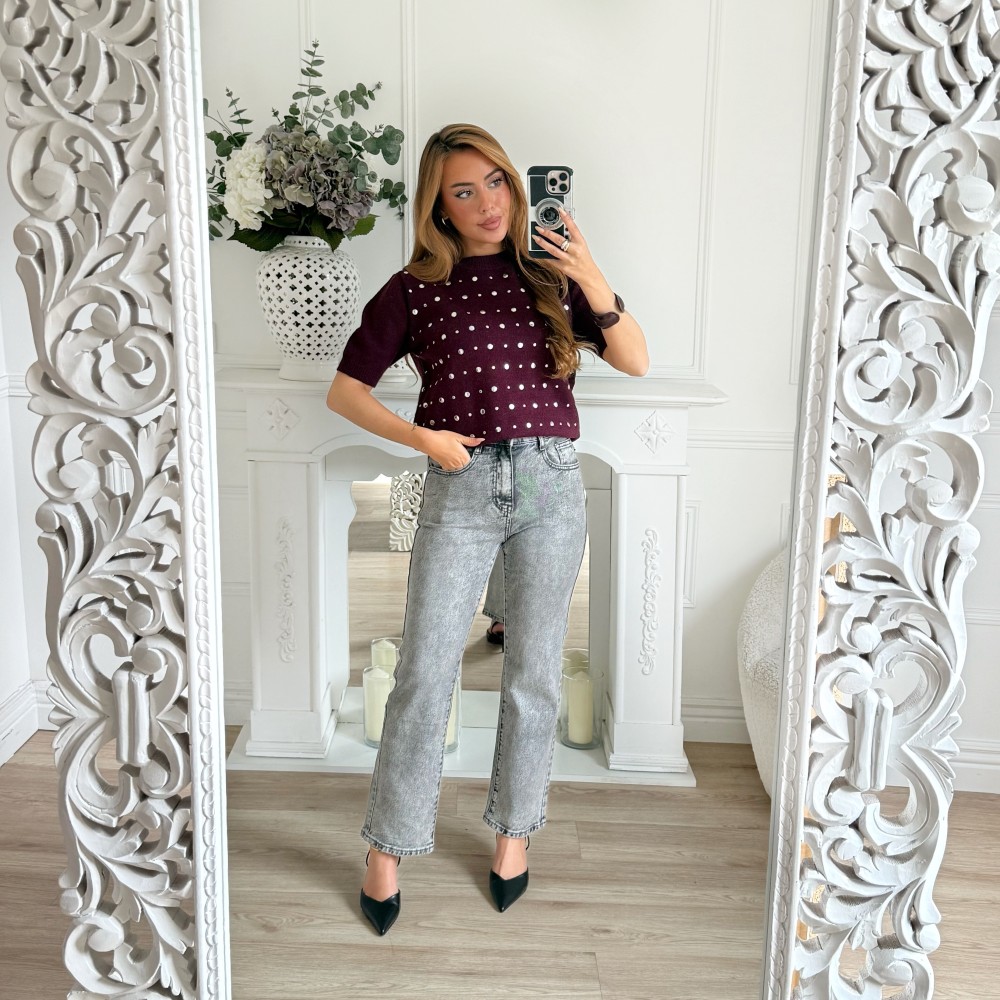 JEAN MOM FIT STRETCH GRIS DÉLAVÉ JEAN MOM FIT STRETCH GRIS DÉLAVÉ