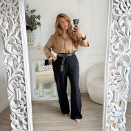 PANTALON BLACK CEINTURE CLOUTÉE