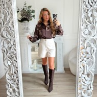 CHEMISE FLEURIE CHOCO NUDE