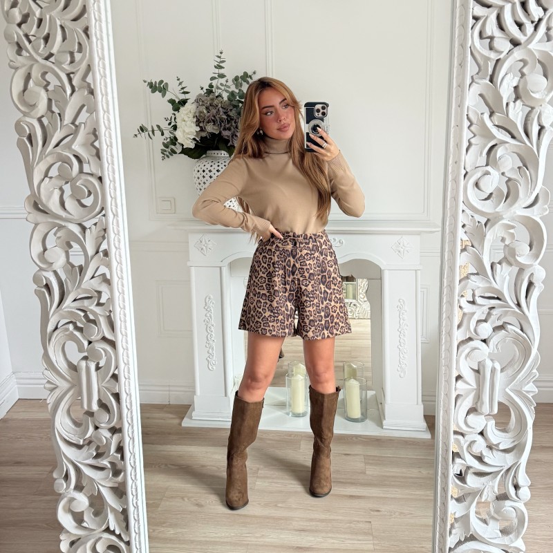 SHORT SUEDINE LEOPARD SHORT SUEDINE LEOPARD