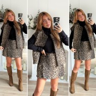 VESTE SANS MANCHE LEOPARD VESTE SANS MANCHE LEOPARD