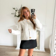 MAXI GILET BEIGE BOUTONS GOLD