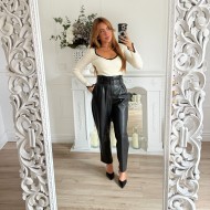 TOP COTELÉ MAILLE CRÊME