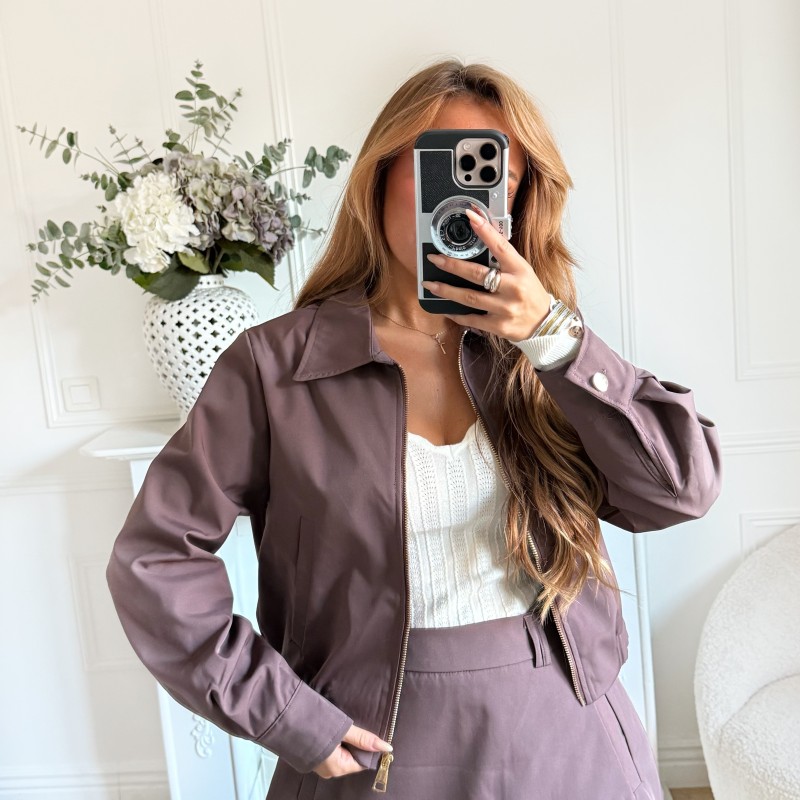 ENSEMBLE VESTE JUPE CHOCO LANA