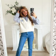 PULL CHEMISE INTÉGRÉE JUDITH BLANC