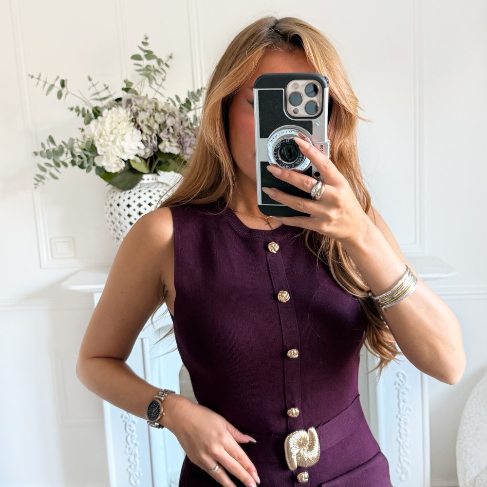 ROBE CEINTURE PRUNE MIA