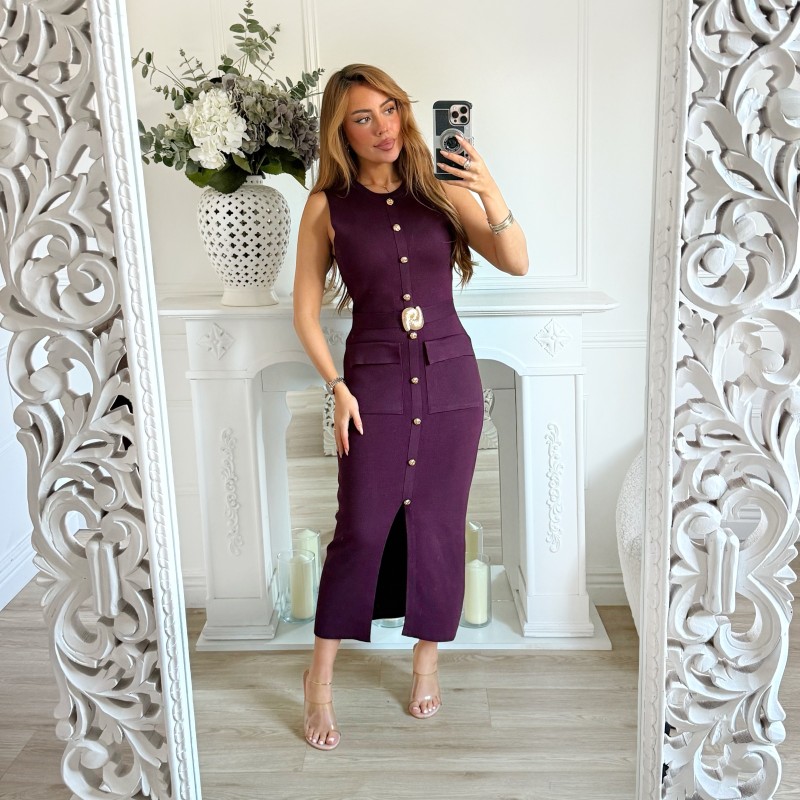 ROBE CEINTURE PRUNE MIA