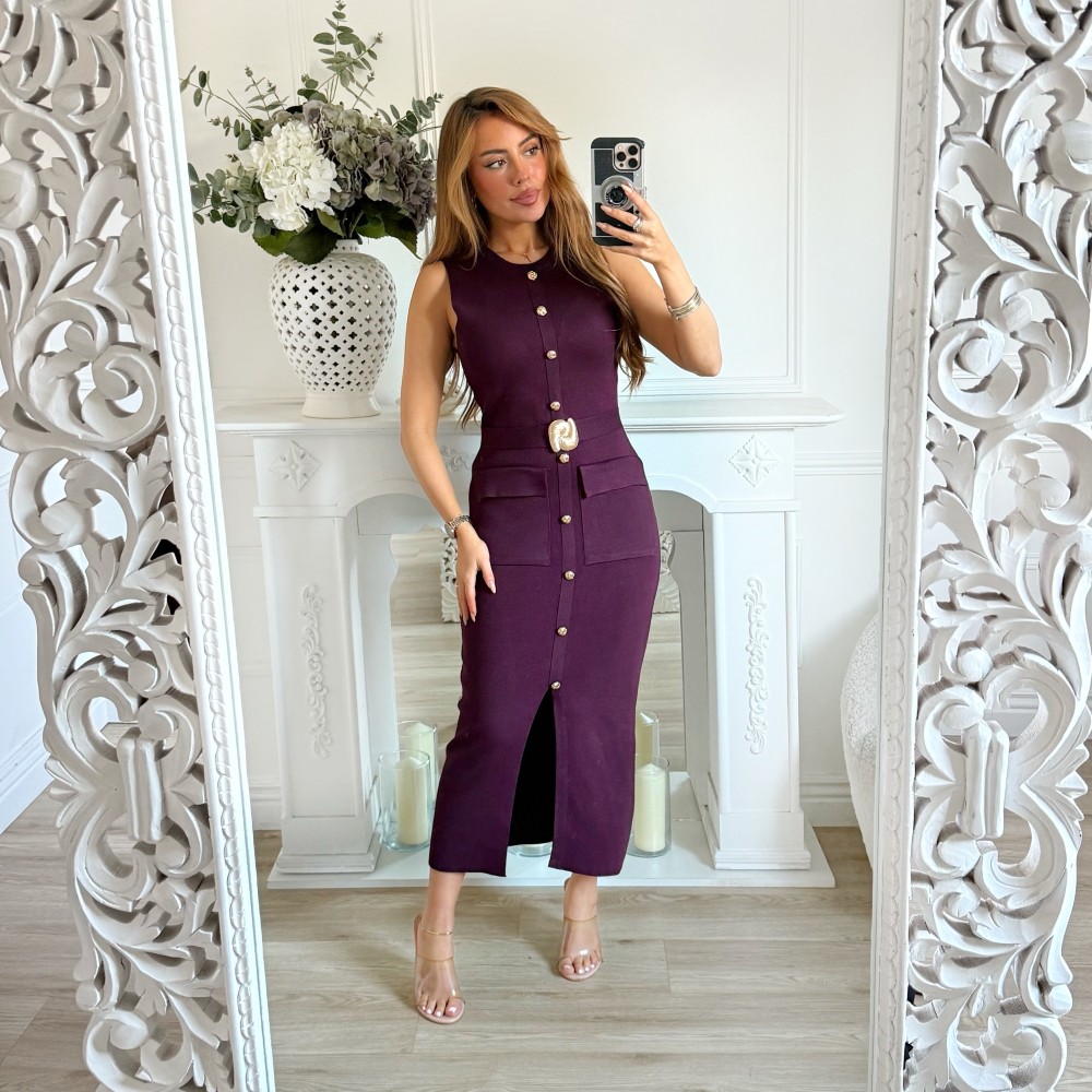 ROBE CEINTURE PRUNE MIA