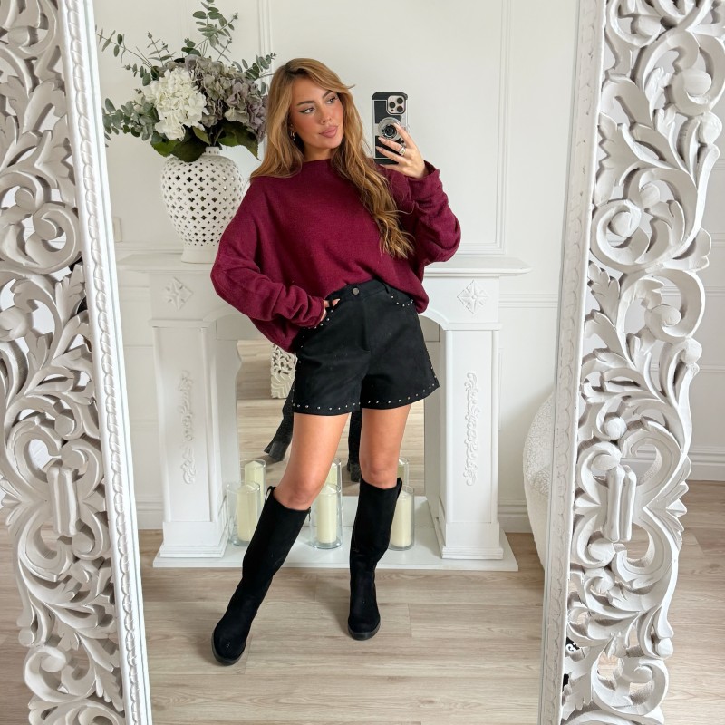 SHORT CLOUTÉE BLACK INAYA SHORT CLOUTÉE BLACK INAYA