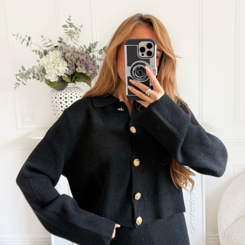 ENSEMBLE GILET JUPE ARIANE BLACK