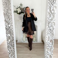 BLAZER FLUIDE NOIR MANCHES RETROUSSÉES