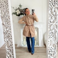 MAXI VESTE SANS MANCHE CEINTURE