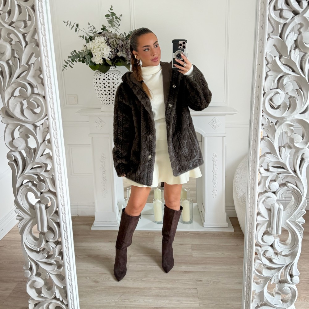 MAXI MANTEAU DOUDOU CHOCO