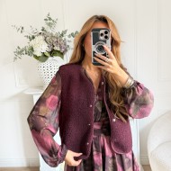 VESTE SANS MANCHE PRUNE