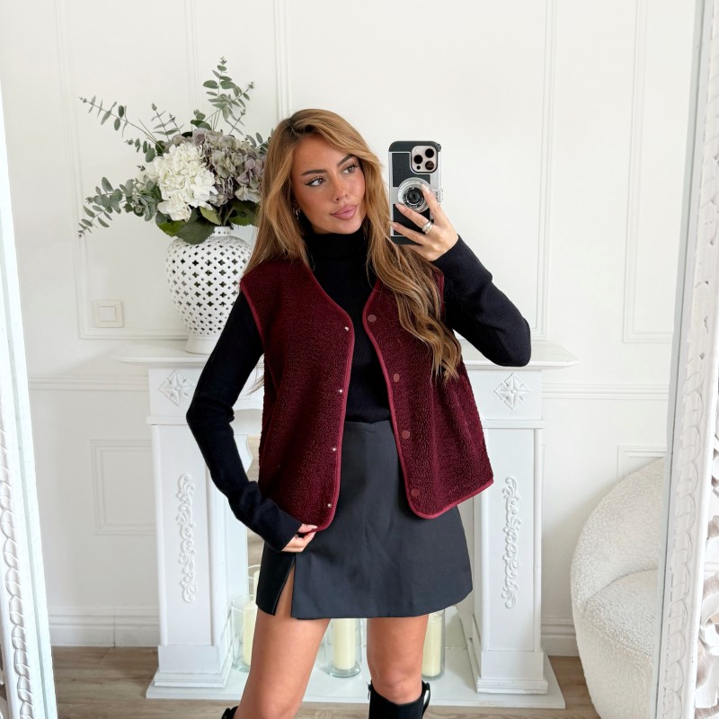 VESTE SANS MANCHE MOUMOUTE BORDEAUX