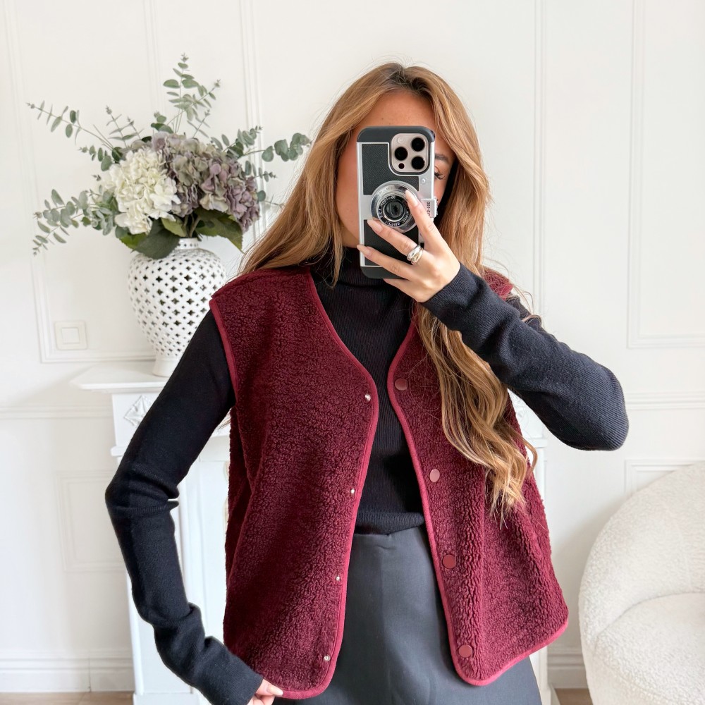 VESTE SANS MANCHE MOUMOUTE BORDEAUX