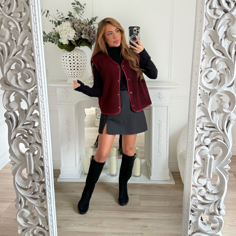 VESTE SANS MANCHE MOUMOUTE BORDEAUX
